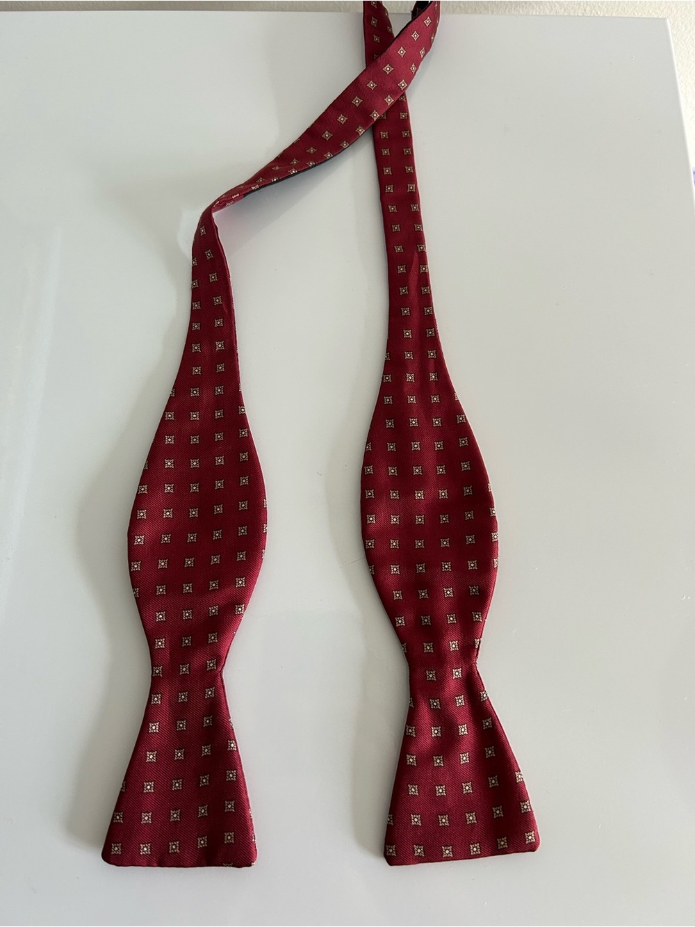Vintage‎ Silk Red Patterned Bow Tie